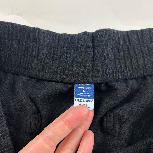 Old Navy Black Linen Blend Wide Leg Lounge Pant L - Picture 4 of 7